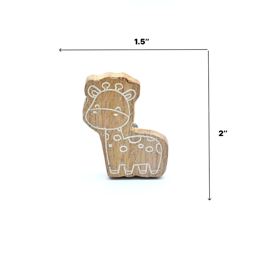 Kids Handmade Mango Wood Giraffe Drawer Knob